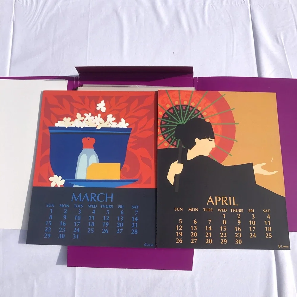 LINNEA POSTER CALENDAR for year 1992 - Can Be Reused 2048 Complete Leap Year